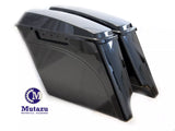 Vivid Black 4" Extended Stretched Saddlebags Base and Lid for Harley Touring