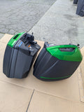 Green Improved 38L saddlebags Paniers for Kawasaki Versys 650 1000LT Ninja H2