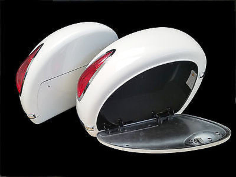 Universal MU Hard Saddlebags White Mutazu Inc