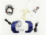 Cobalt Blue Hard saddlebag lid LED Spoiler kit fit Harley Touring Saddle bags