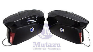 Large Mutazu Universal Detachable Hard Saddlebags in Vivid Black