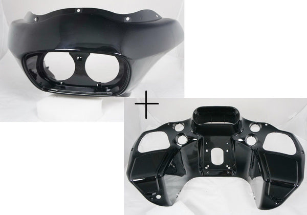 Vivid Black ABS Injection Inner & Outer Fairing for Harley Road