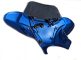 Mutazu 38" Blue Universal Motorcycle Cruiser Batwing Fairing w/Premium Hardware