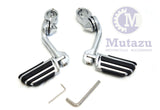 Mutazu Chrome 1.25" Streamliner Engine Guard Foot Peg fits Suzuki Yamaha Honda Harley